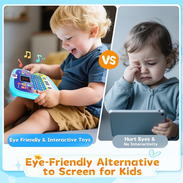 Detalle 1 de Molleyzi Kids Electric Learning Tablet Toy (for ages 1–4) – interactive word, music and learning modes