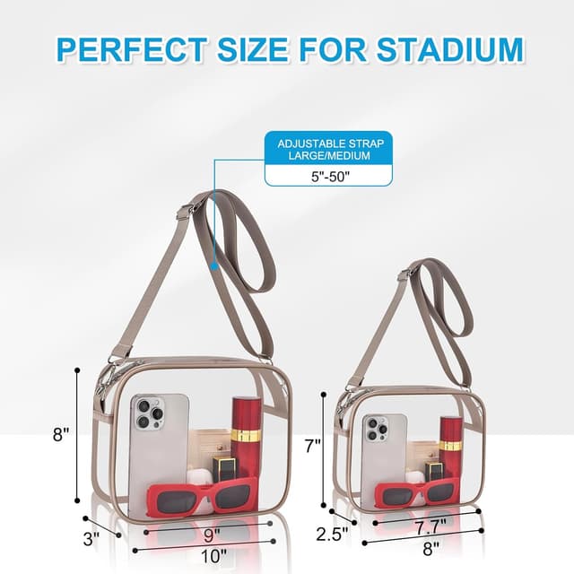 Detalle de Busiuw Clear Stadium Event Bag (6 x 7.5 x 3 in) for Sports Fans