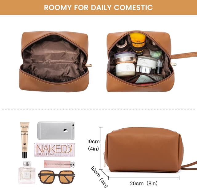 Thumbnail 6 de LOVEVOOK Laptop Tote Handbags for Women (15.6 inch) – Brown waterproof work bag with makeup pouch