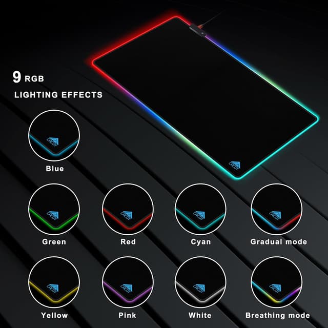 Thumbnail 6 de Cacoy tappetino per mouse gaming RGB XXL 1500×600×3 mm con 9 modalità luce