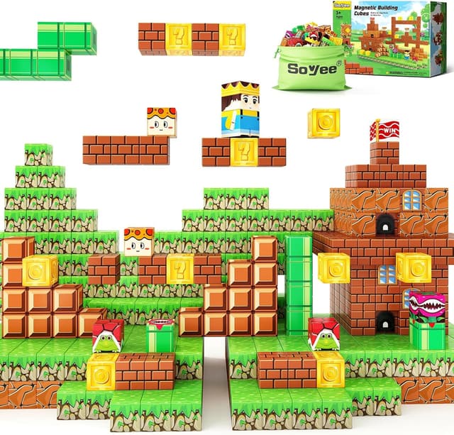Detalle de Soyee Magnetic Blocks Build Mine Magnet World set (magnetic building toys for ages 5–7)