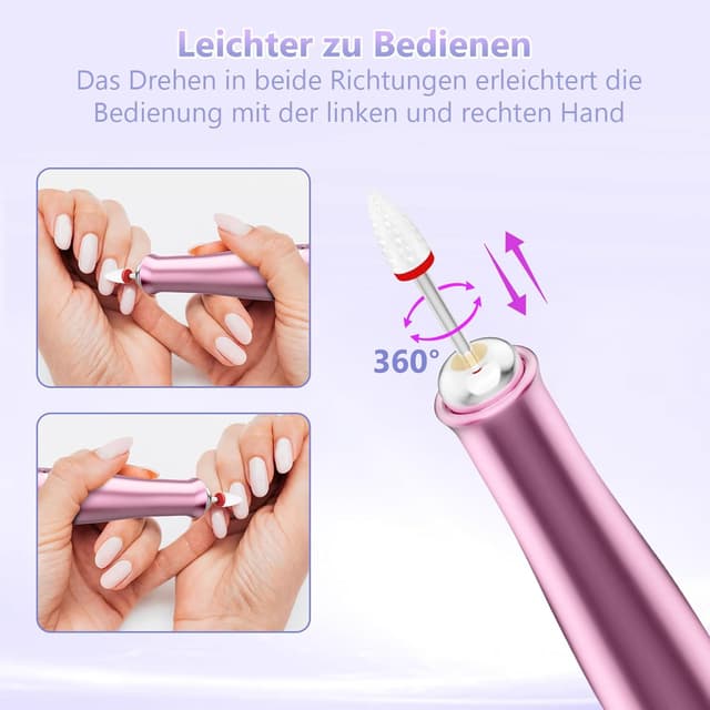 Detalle 1 de POFIBO Nagelfräser Kabellos 35.000 U/Min
