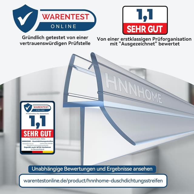Detalle de HNNHOME MNNHOME Duschwand Türdichtung für Glas 4–6 mm, Länge 870 mm, Lücke bis 20 mm