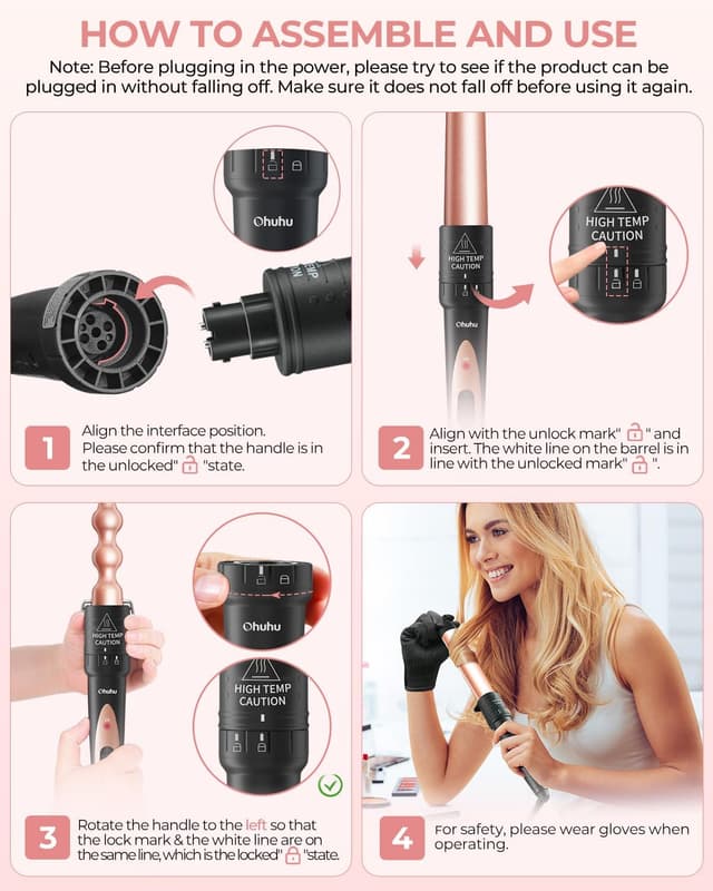 Detalle de Ohuhu 5 in 1 Hair Curler Wand