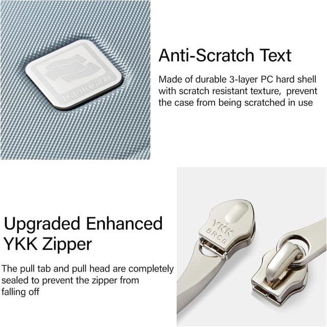 Detalle de Hanke Top Opening Carry On Luggage (20 Inch, 40L) — All-PC Hard Shell with Spinner Wheels and TSA-Approved Locks (Grey)