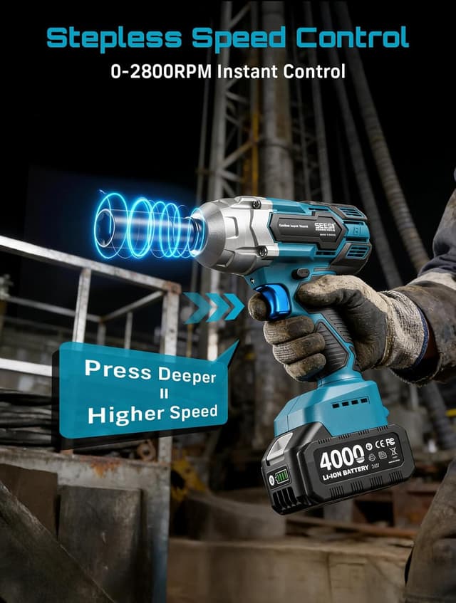 Thumbnail 6 de Seesii WH700 1/2" Impact Wrench — 479 Ft-lbs