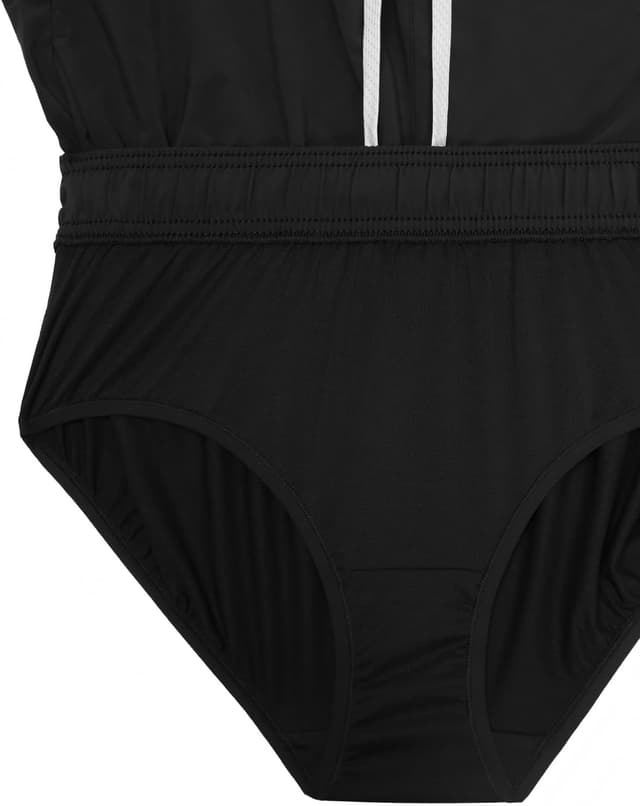 Detalle de CRZ YOGA Femmes short de bain 3 pouces à séchage rapide et fente latérale