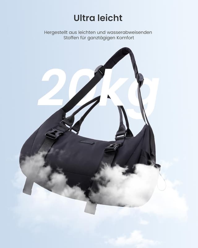 Detalle 2 de LOVEVOOK Sporttasche für Damen & Herren – Gym Bag mit Schuhfach, Befestigung für Yogamatte und Weekender-Option