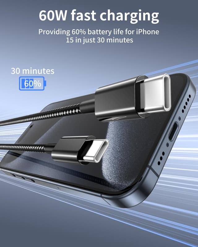 Detalle 2 de USB C cable 60W 6FT 5Pack