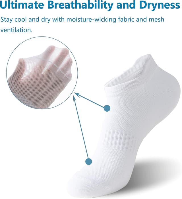 Detalle de Irisbear Women’s Ankle Socks (6 Pairs) Low Cut Tab & No-Show Athletic Running Socks