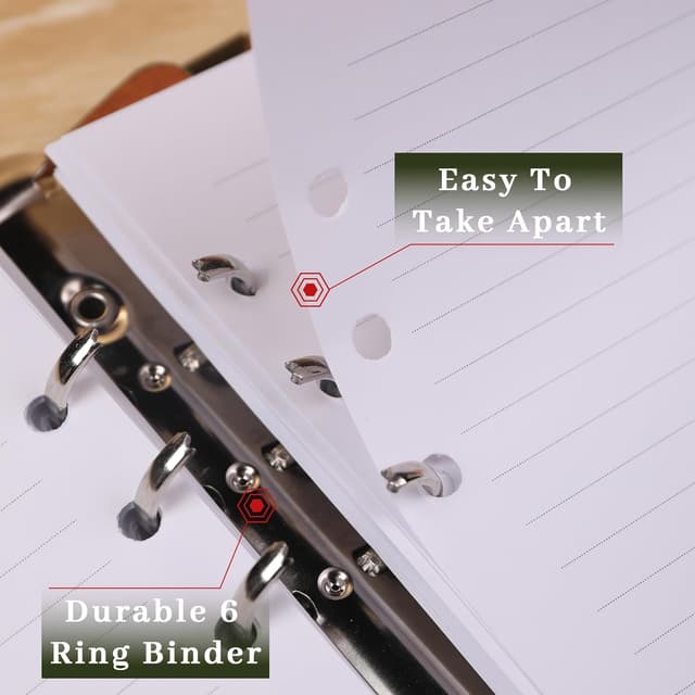 Detalle 2 de TIEFOSSI A5-Ringbuch mit 7-mm Linien