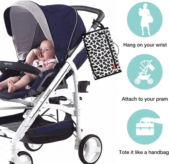 Detalle 1 de Lekebaby Cow Stria changing mat