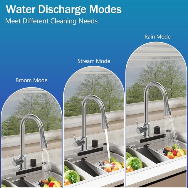 Detalle 1 de YEAUPE PRO Grifo Cocina Extraible con caño giratorio 360°