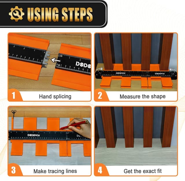 Detalle de DODOWIN Connectable Contour Gauge Profile Tool (3 sizes) for measuring and copying shapes