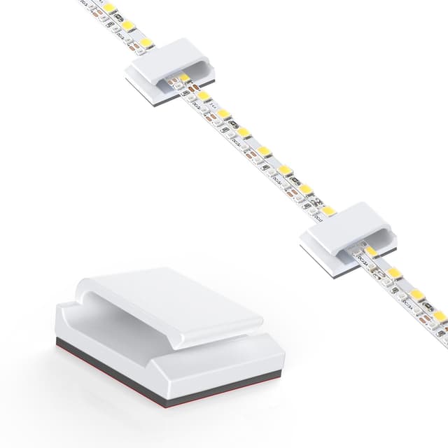 Detalle de AGPTEK lot de 60 clips de câbles adhésifs réglables pour organiser fils (bureaux, PC, voiture, maison) — blanc