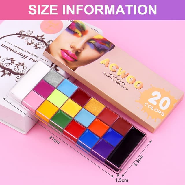 Thumbnail 1 de ACWOO 20 Farben Halloween Schminke 🎨