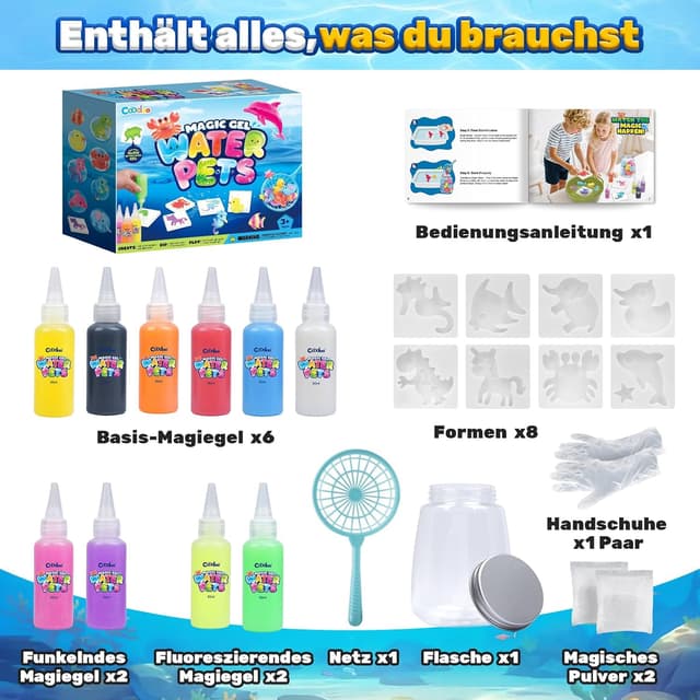 Thumbnail 6 de Magic Water Elf Magisches Wasser‑Gel Spielset mit 10 Gel‑Beuteln