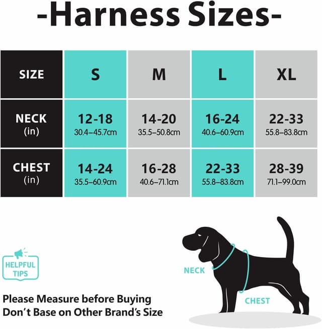 Detalle de PoyPet No Pull Dog Harness with Neck Release Buckle, Reflective No-Choke Vest & Control Handle (Mint Blue, S)