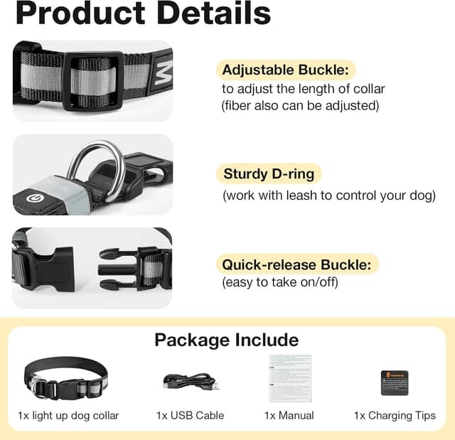 Thumbnail 3 de PcEoTllar Collar Luz para Perro Recargable 13h