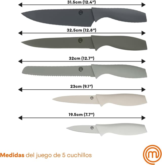 Thumbnail 6 de MasterChef Set de Cuchillos de Cocina 🧑🍳 5 Piezas Acero Inoxidable