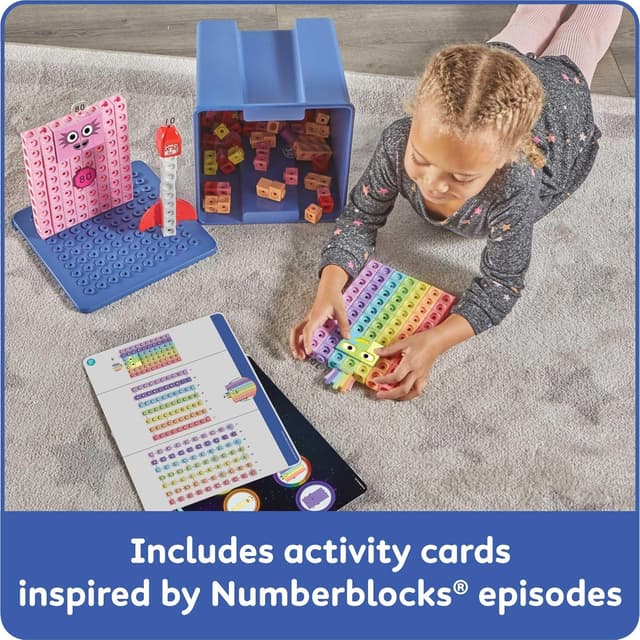 Detalle de hand2mind Numberblocks Heroes with Zeroes MathLink Cubes Activity Set (Numberblocks licensed math cubes)