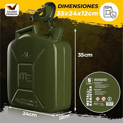 Thumbnail 6 de Bidón de Gasolina Metálico Monzana 5L Verde⛽