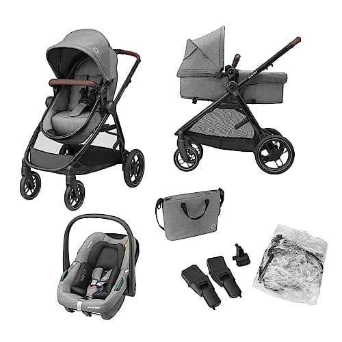 Detalle de Maxi-Cosi Zelia S Trio cochecito bebé 3 piezas (0-4 años, hasta 22 kg) con CabrioFix i-Size, plegable y reclinable en gris