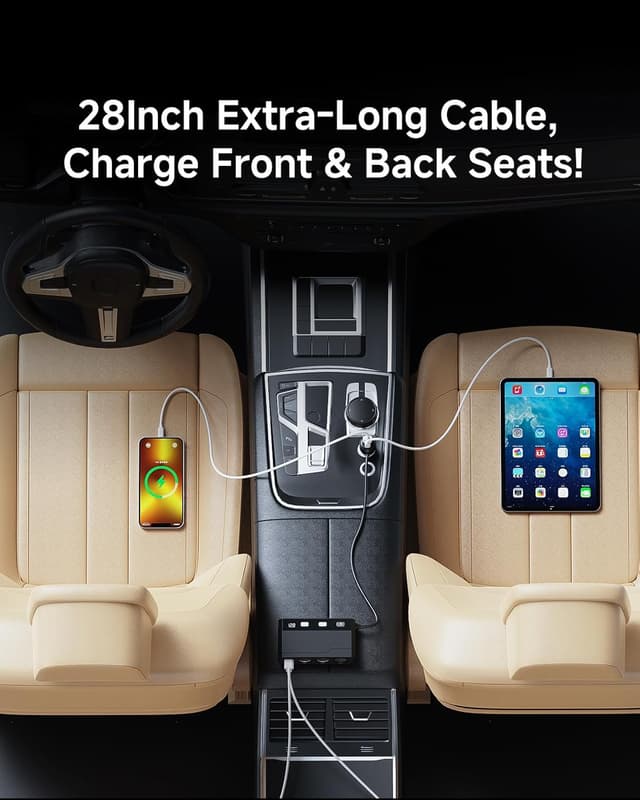 Detalle 1 de YANTU Cigarette Lighter Adapter 345W car charger ⚡