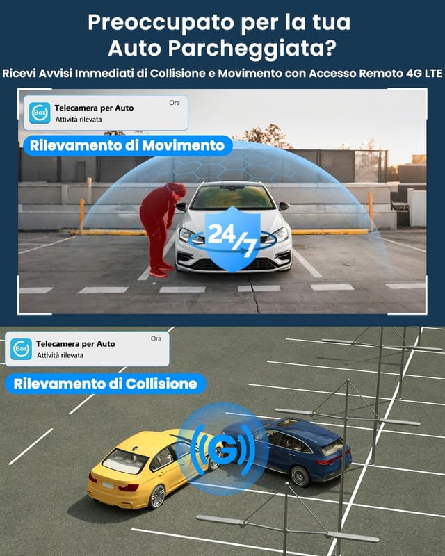 Detalle de UCOCARE Dash Cam Auto 4G LTE con SIM, GPS e angolo 170° (senza Wi‑Fi) con scheda SD 64 GB