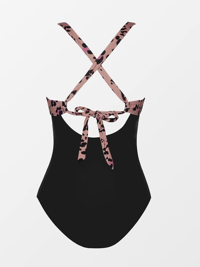 Detalle 1 de CUPSHE Damen Badeanzug mit Wickeloptik V-Ausschnitt