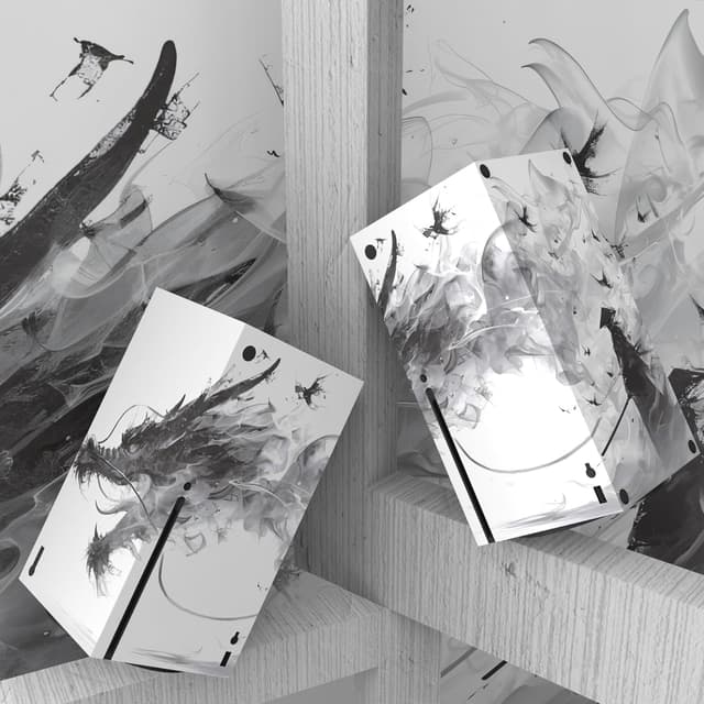 Detalle 1 de playvital Custom Vinyl Skins for Xbox Series X (Mistborn Dragon) – Console & Controller Wrap Decal Stickers