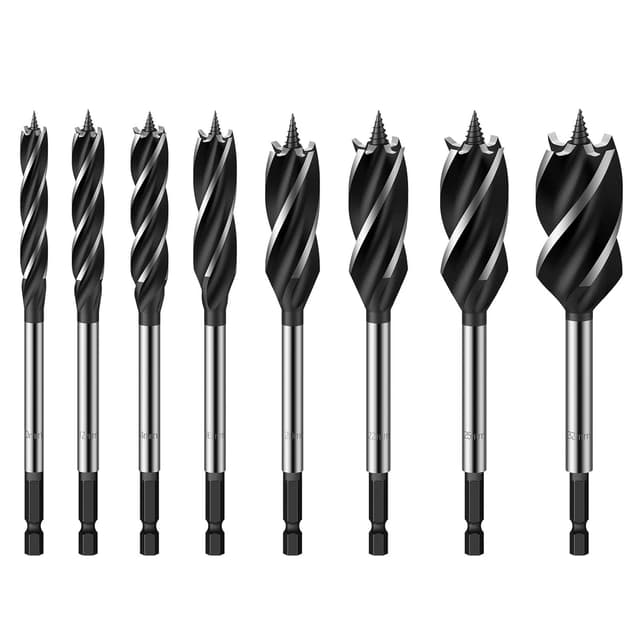 Detalle de AMTOVL Wood Drill Bit Set 8pc, 10–32mm 🛠