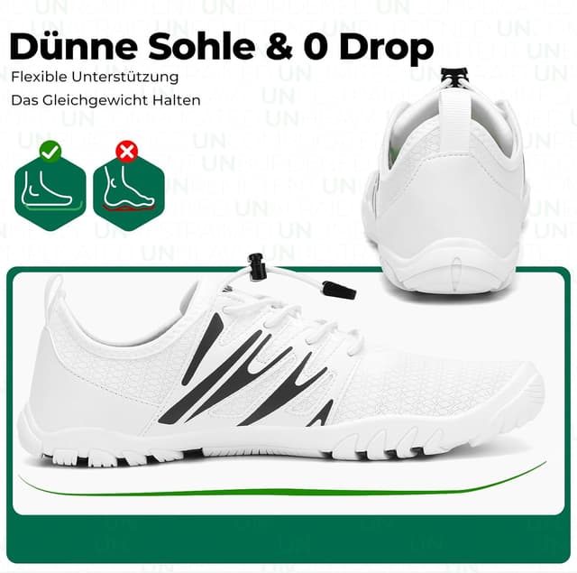 Detalle de SAGUARO Herren Barfußschuhe mit breiter Zehenbox – leichte, atmungsaktive Badeschuhe (Gr. 39–48)