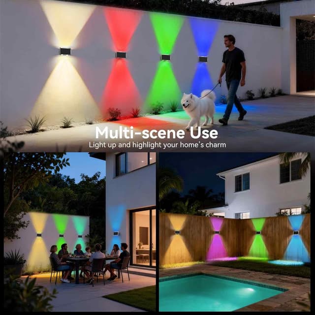 Thumbnail 6 de TECKNET Solar Fence Lights 12 Pack RGB