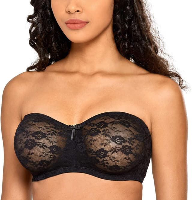Detalle de Soutien-gorge bandeau transparent grande taille avec armatures DOBREVA Femme