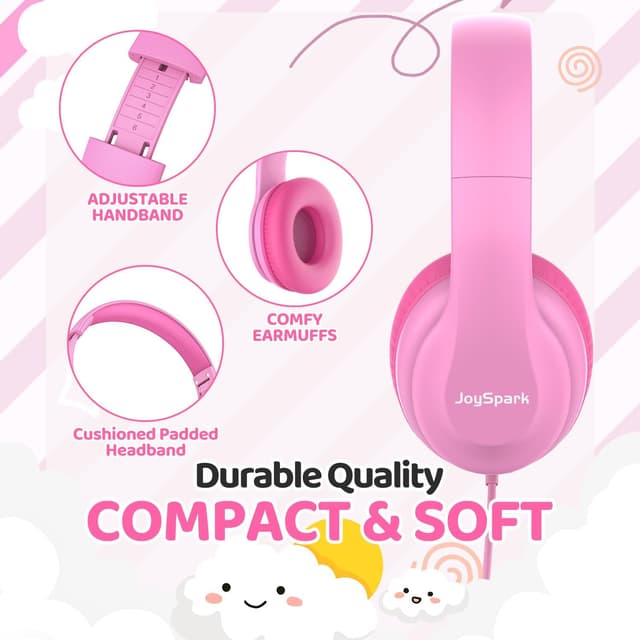 Detalle de JoySpark Kids Headphones 85dB volume limit