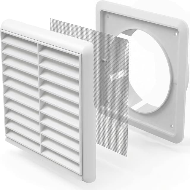 Detalle 2 de Kair 100mm louvred wall vent grille