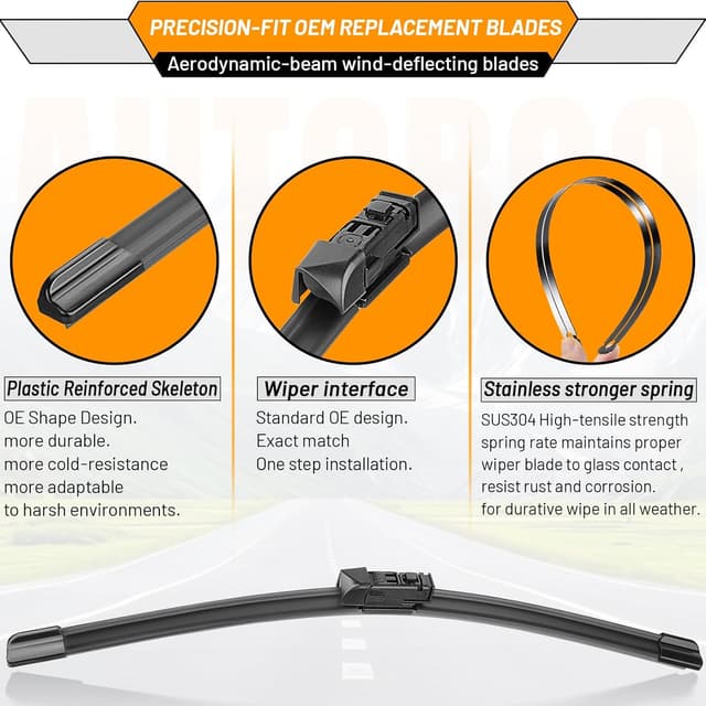 Detalle 2 de AUTOBOO 26" + 16" wipers for Subaru Crosstrek 12" rear