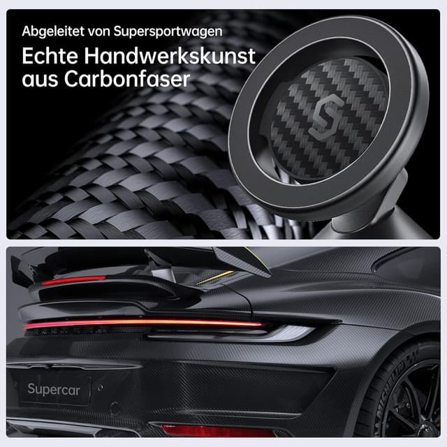 Detalle de SYNCWIRE Handyhalterung Auto für MagSafe – flexibler Drehhalter mit starkem Magnet und 3M VHB Tape