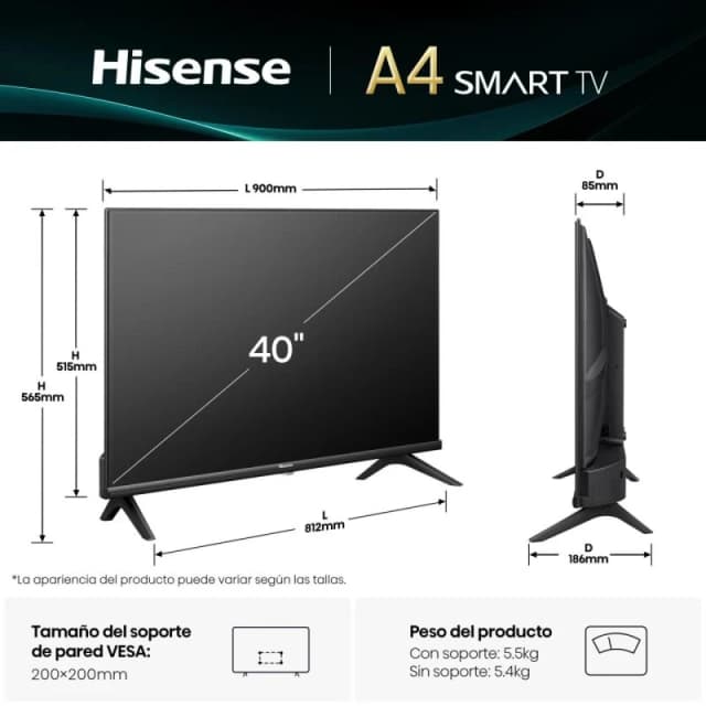 Thumbnail 3 de Hisense 40A4Q Smart TV 40" FullHD, Dolby