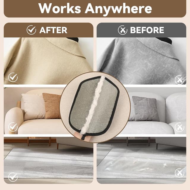 Detalle de yingphia Washable Reusable Pet Hair Remover Glove (black, 1pcs)