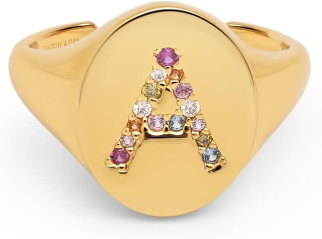 Thumbnail 6 de SINGULARU Anillo Signet letra R, baño 18 Kt 💍