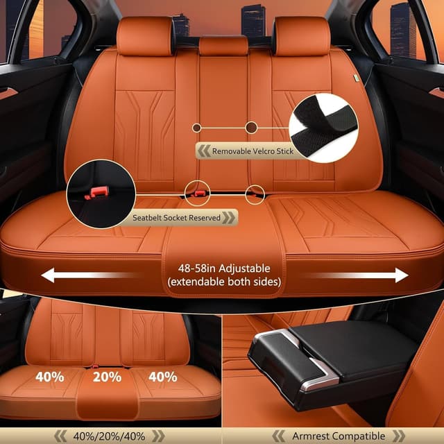 Detalle 2 de FLORICH Full Set Orange Car Seat Covers