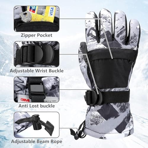 Thumbnail 1 de Ski Gloves Warmest Waterproof Snow Gloves