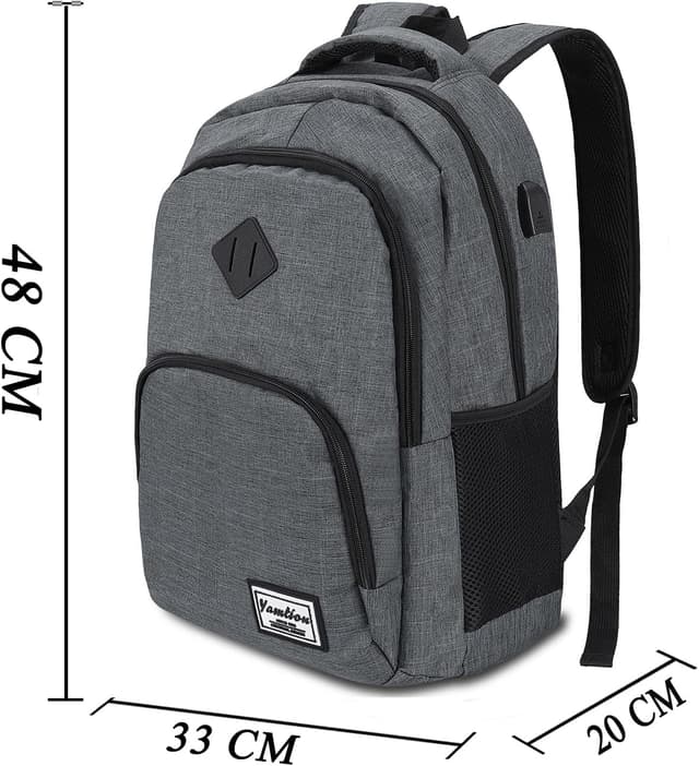 Detalle 2 de YAMTION Rucksack für Herren & Damen – Schulrucksack mit Laptopfach, 30 l, wasserdichtes Polyester