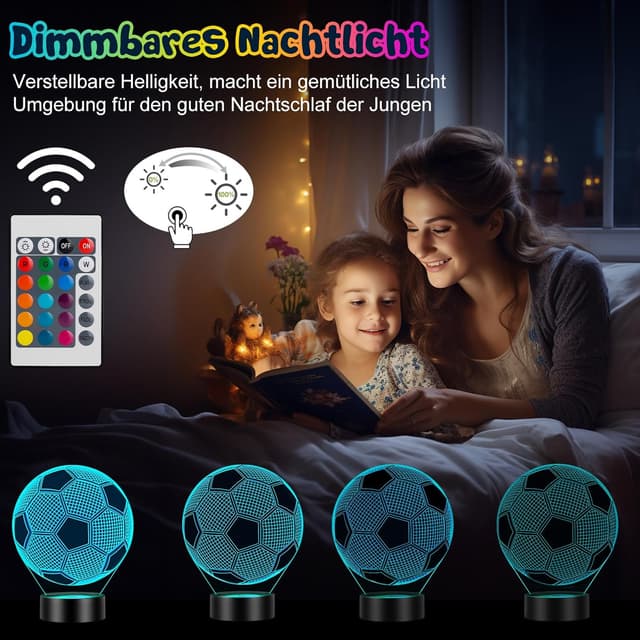Thumbnail 4 de Linkax Fussball 3D Nachtlicht 16 Farben