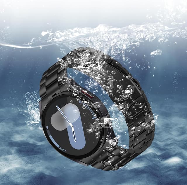 Detalle de Suphart Stainless Steel Metal Band for Samsung Galaxy Watch (Black, No-Gap Connector) — 44mm/40mm/47mm/43mm/45mm compatible