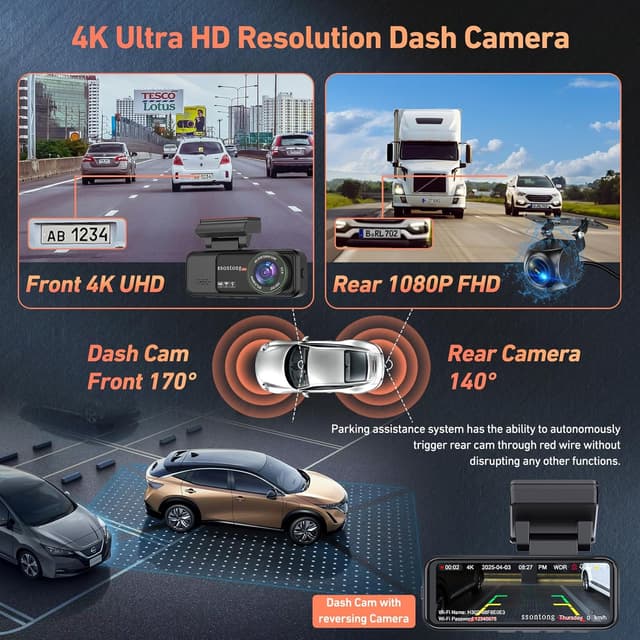 Thumbnail 4 de Dash Cam Front and Rear 4K with GPS