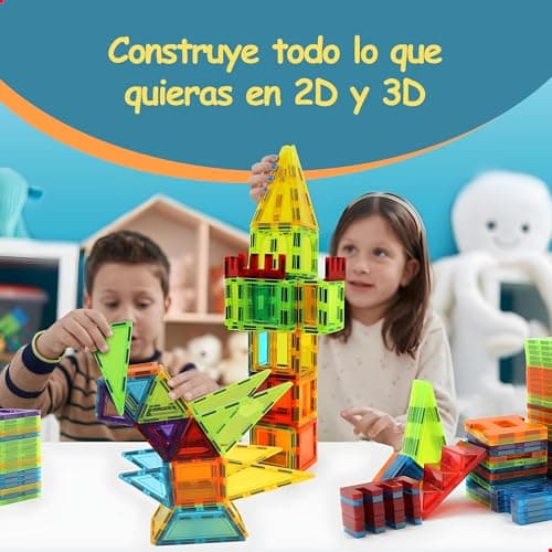 Thumbnail 8 de Olvy juego de 120 bloques de construcción magnéticos Montessori (120 azulejos magnéticos) desde 3 años