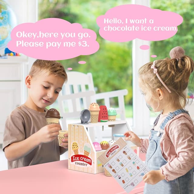 Thumbnail 2 de Heladería de Madera para Niños, Juguetes Educativos 🍦